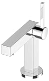 KEUCO Waschtisch-Armatur chrom für Waschbecken im Bad, Höhe 22,1cm, Einlochmontage, Design-Wasserhahn, Einhandmischer, Waschtischmischer, Edition 90