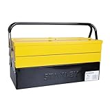 Stanley Werkzeugbox / Werkzeugkoffer CantiLever (47.70 x 25.70 x 22.10 cm), mit Klemmschutz für Werkzeuge und Zubehör, Box mit vollständig zugänglichen Fächern, stabiler Koffer mit Bohrloch) 1-94-738
