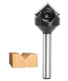 Sinoprotools Wendeplatten V-Nutfräser, Schaft 6mm,Oberfräser mit 4-seitigen Austauschbare Hartmetall(HW), Durchmesser 17 mm, Nutzlänge 8 mm, Winkel 90°, Z1