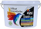 RyFo Colors Silikat Innenfarbe 12,5l - Mineral-Farbe, Silikatfarbe, Wandfarbe, weiß, Allergiker-geeignet, zertifiziert Deckkraft Klasse 1, Nassabrieb Klasse 1