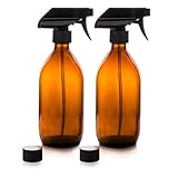 Braunglas Sprühflaschen Premium. Wiederverwendbare/umweltfreundliche/organische schönheit/reinigungsmittel (2 x 500ml)