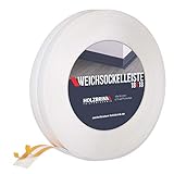 HOLZBRINK Weichsockelleiste selbstklebend, Weiß, Knickleiste aus PVC, 18x18mm, 25 Meter