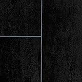 BODENMEISTER BM70518 Vinylboden PVC Bodenbelag Meterware 200, 300, 400 cm breit, Fliesenoptik anthrazit schwarz
