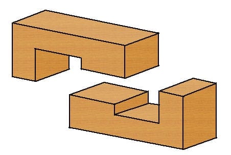 gerades Hakenblatt Holzverbindung