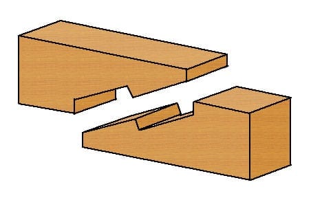 schräges Hakenblatt Holzverbindung