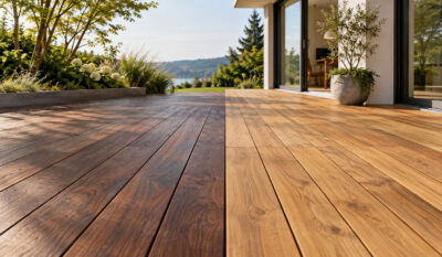 Tropenholz-Alternativen: Diese Hölzer ersetzen Teak, Bangkirai & Co. Moderne-Terrasse-mit-Seeblick