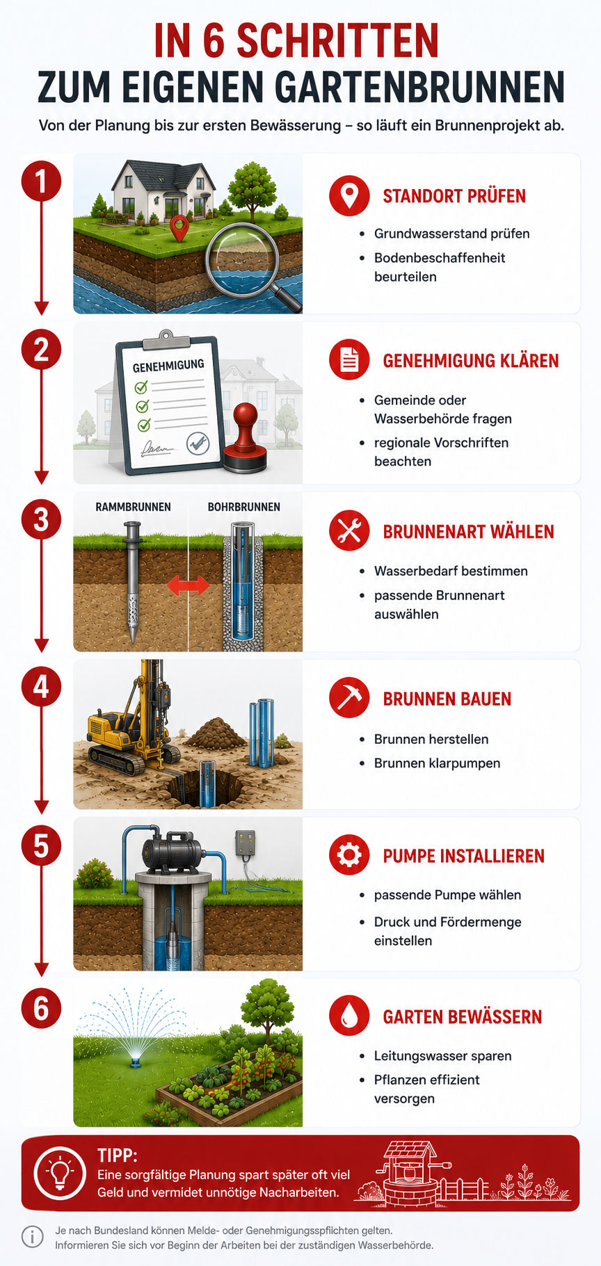 Schritte zum Gartenbrunnen