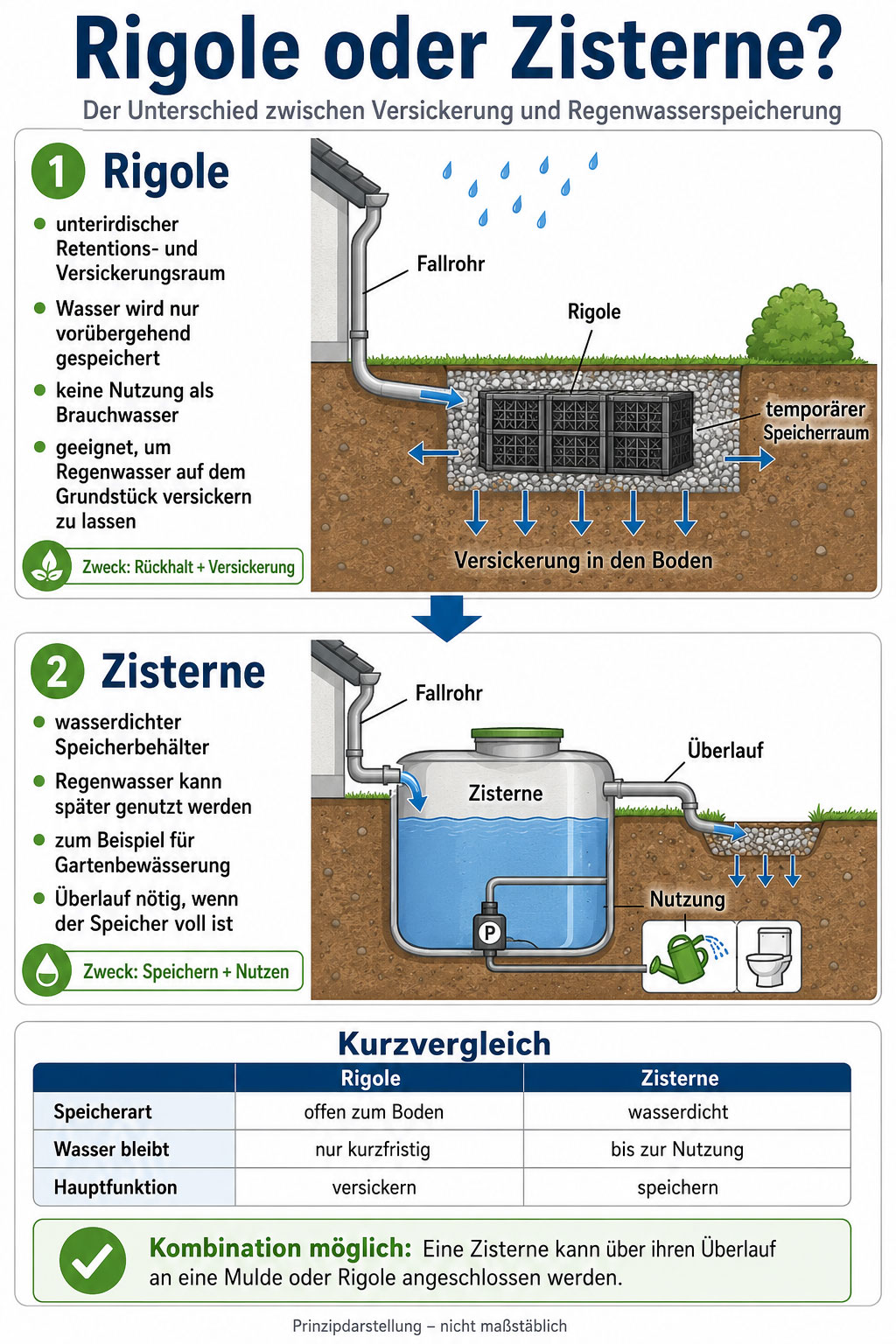 Rigole oder Zisterne f&uuml;r den Garten