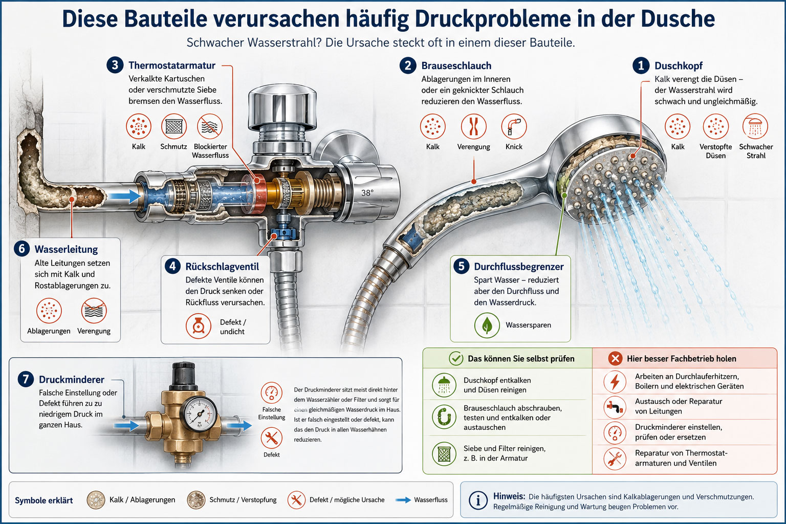 Druckprobleme Dusche