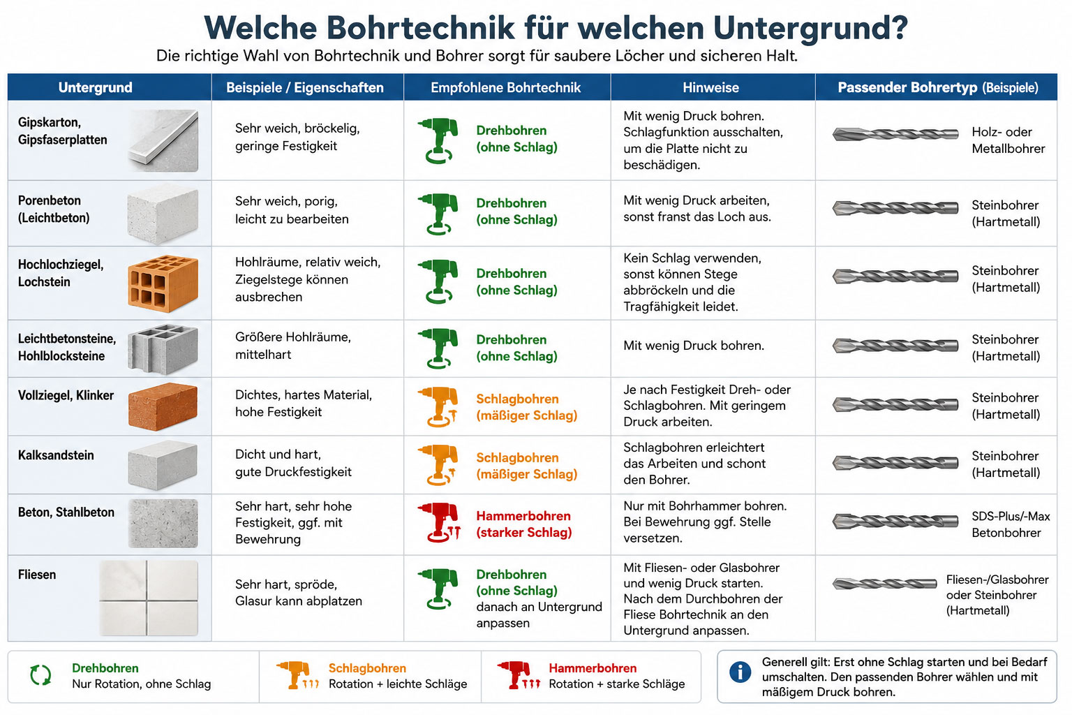 Bohrtechnik Untergrund