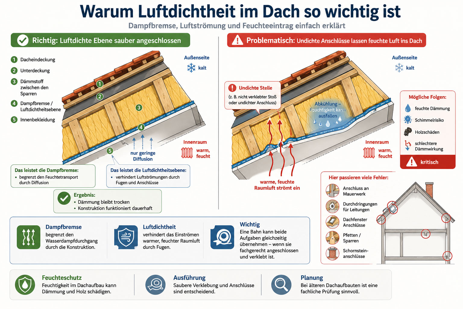 luftdichtheit im Dach