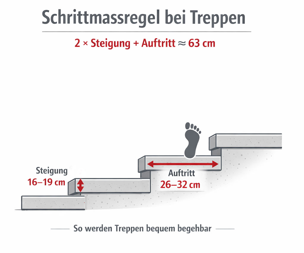Schrittma&szlig;regel bei Treppen