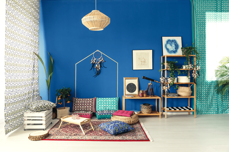 Sitzecke im Boho-Style