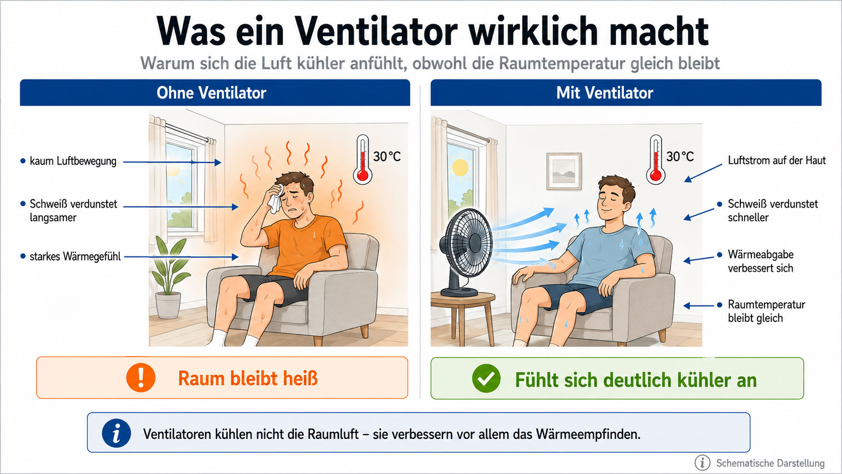 so wirkt ein Ventilator