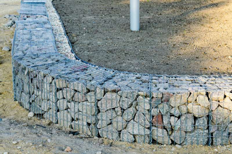 St&uuml;tzmauer aus Gabionen