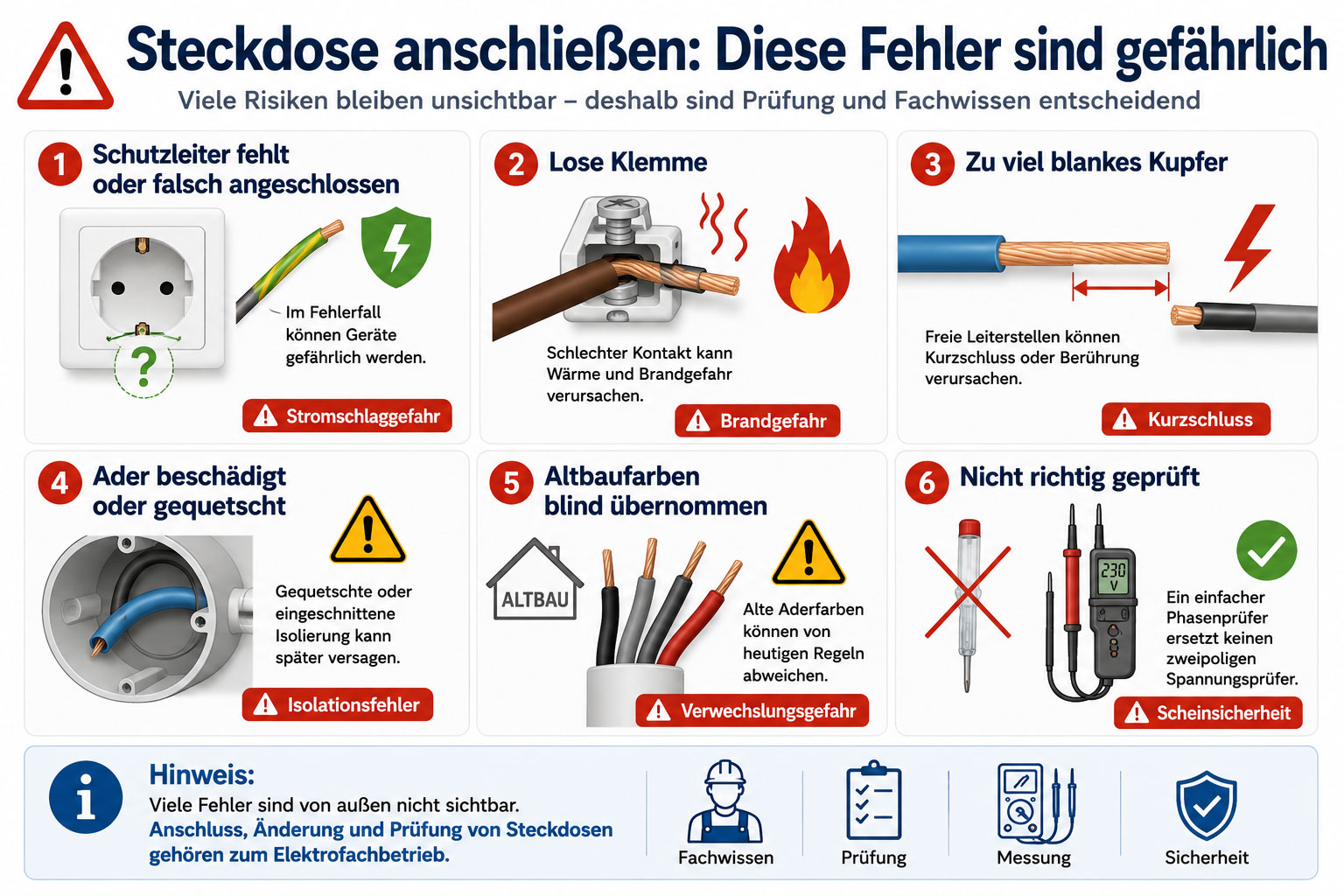Fehler beim Steckdosenanschluss