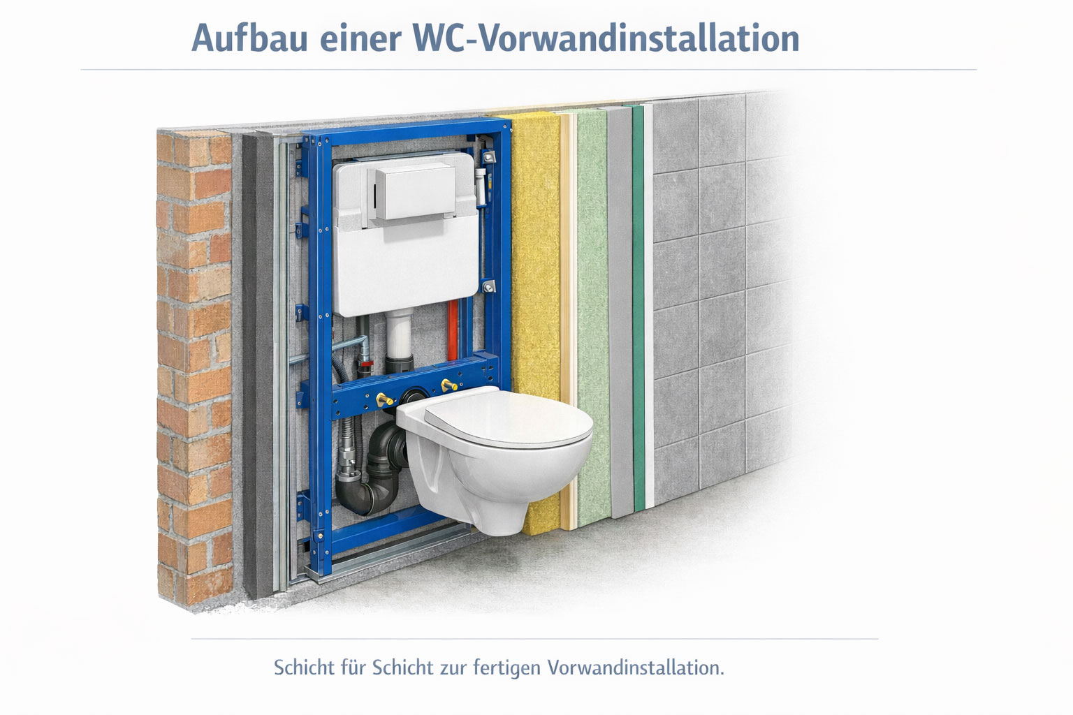 Aufbau einer WC-Vorwandinstallation