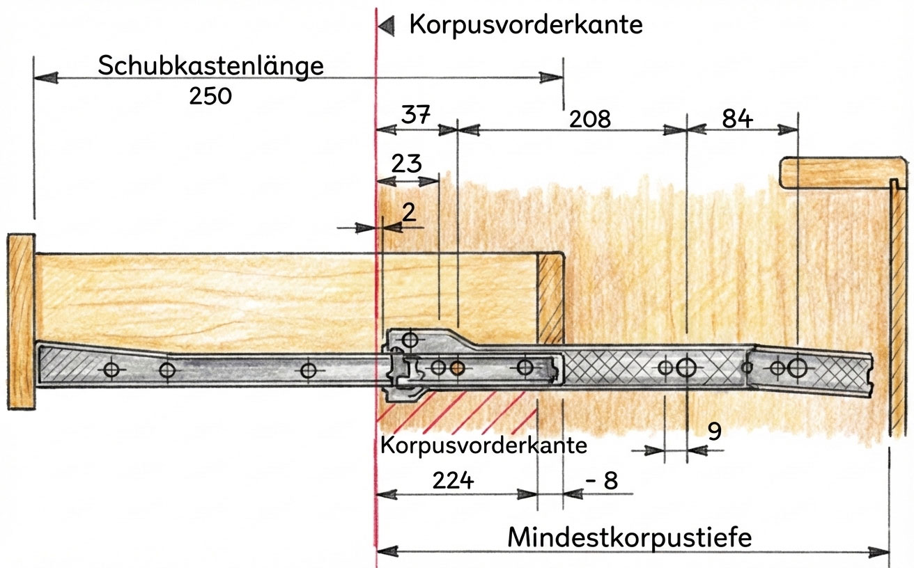 Schubladenf&uuml;hrung