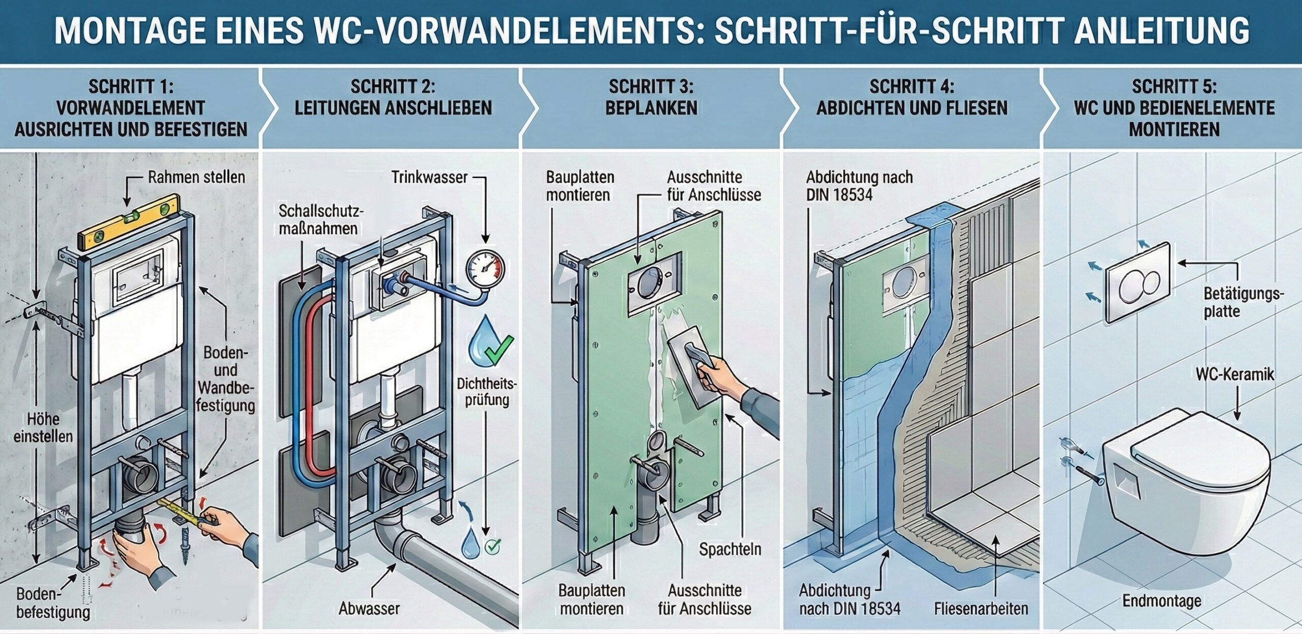 Montage eines WC-Vorwandelements