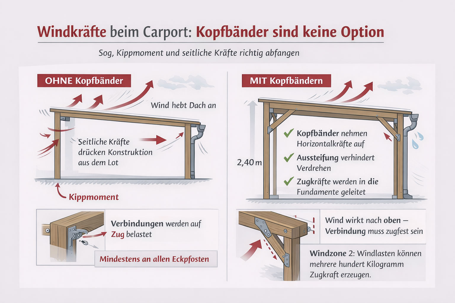Kopfbänder für den Carport