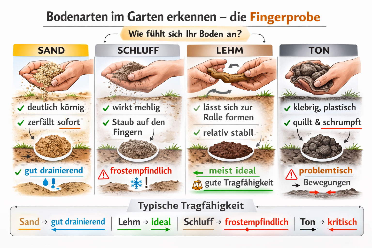 Bodenarten im Garten erkennen