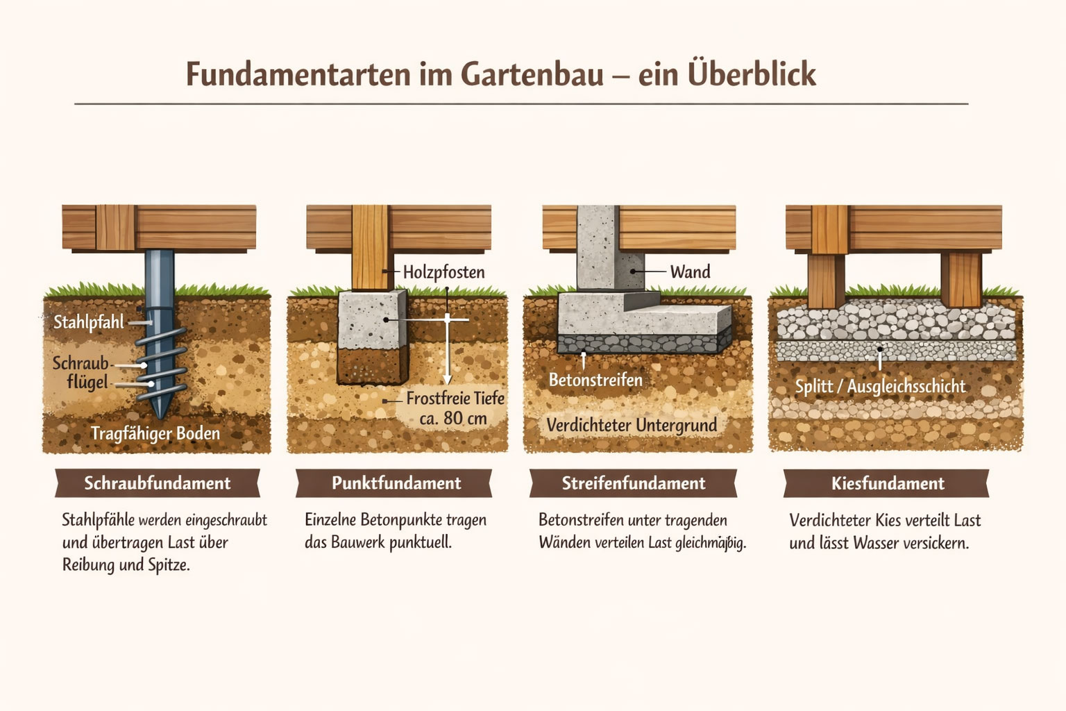 Fundamentarten im Gartenbau