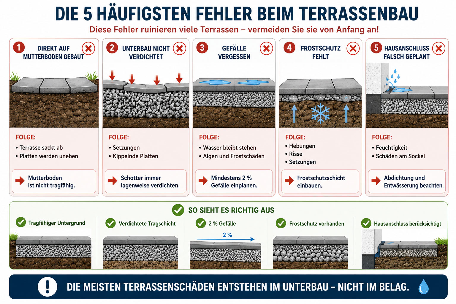 Fehler beim Terrassenbau