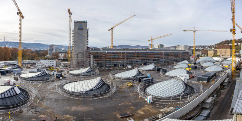 Blick auf die Baustelle von Stuttgart 21 im Jahr 2025