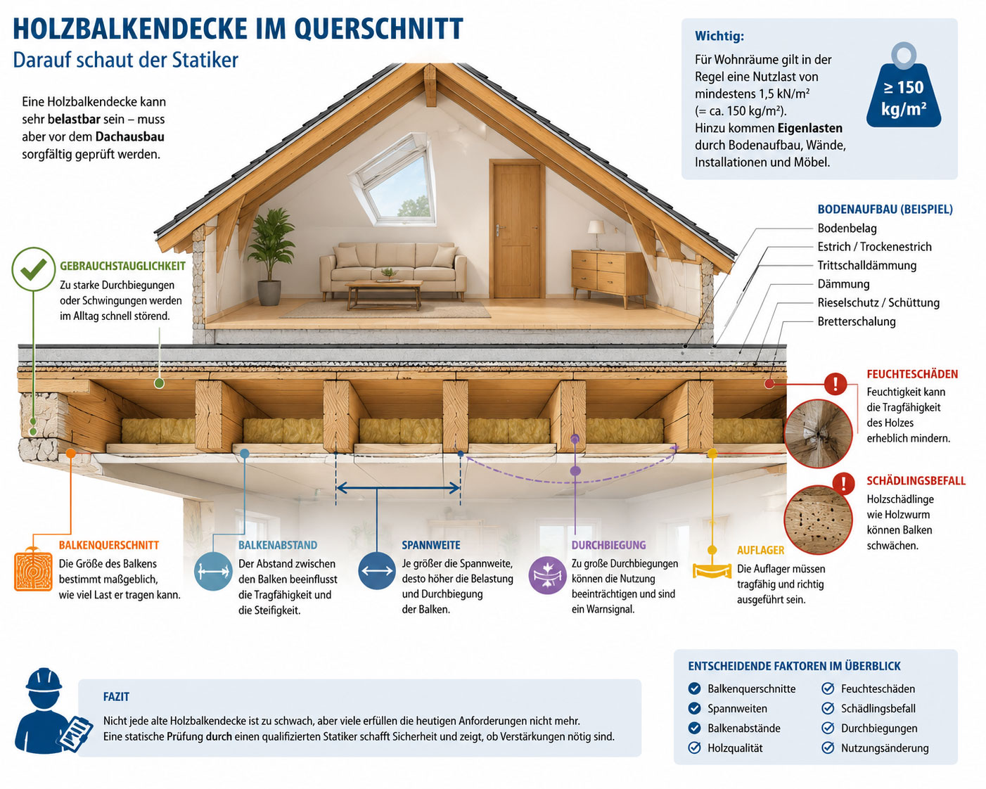 Holzbalkendecke Tragf&auml;higkeit