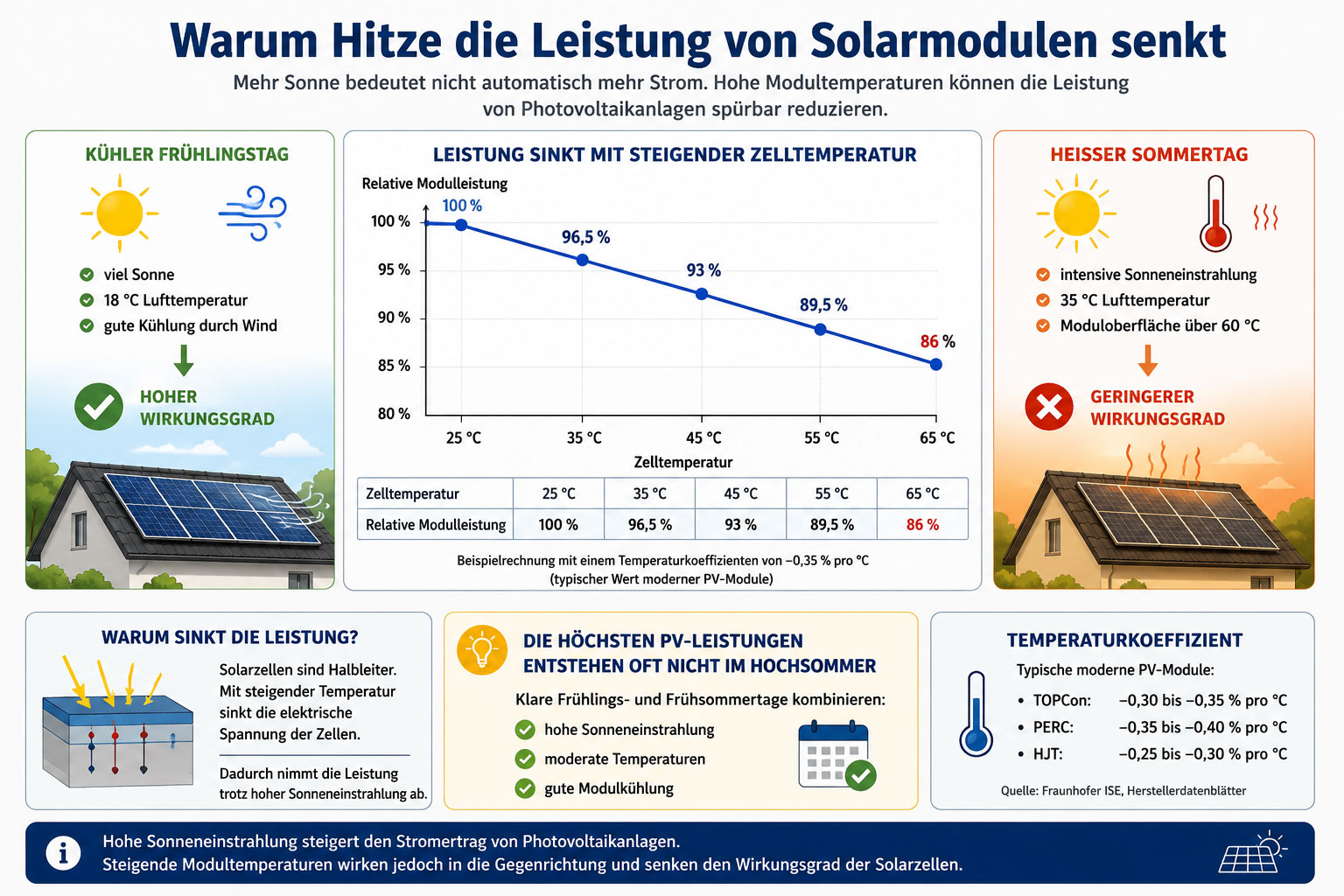 Warum Hitze die Leistung von Solarmodulen senkt