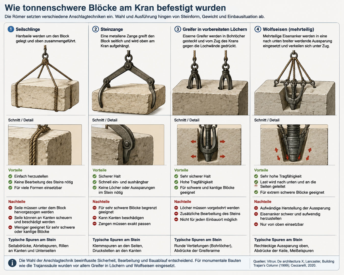 tonnenschwere Blöcke am Kran befestigen