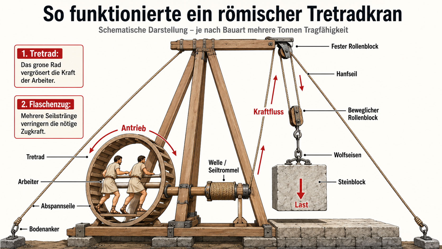 römischer Tretradkran