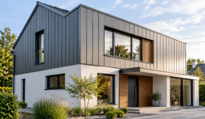 Modernes-Haus-mit-Holz-und-Metall